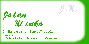 jolan mlinko business card